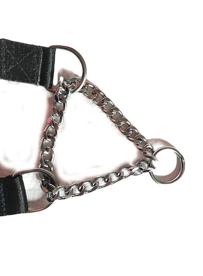 Pups&Pets Heavy Weighted Durable Dog Choke Collar Pet Nylon Half Chain Collar Half Choker Stainless Steel Dogs Collars Size - 1.25 inch X-Large for Giant and Large Breed Dog (Black) - Image 5